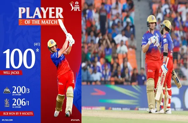 Highlights 45th Match RCBvsGT Royal Challengers Bengaluru Won By 9 Wickets,
