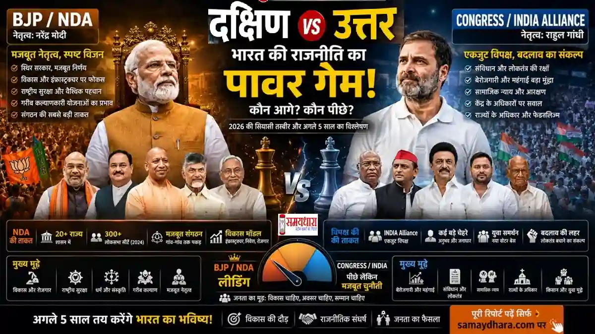 South India vs North India Politics पर भारत की बदलती राजनीतिक तस्वीर का विश्लेषण