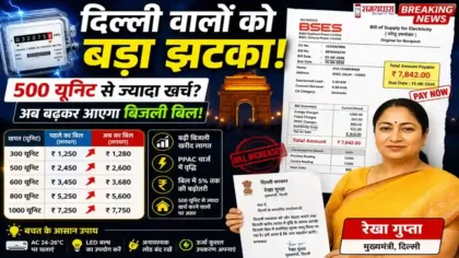 Delhi Electricity Bill Hike 2026: दिल्ली में 500 यूनिट से अधिक बिजली खर्च करने वाले उपभोक्ताओं का बिजली बिल बढ़ेगा