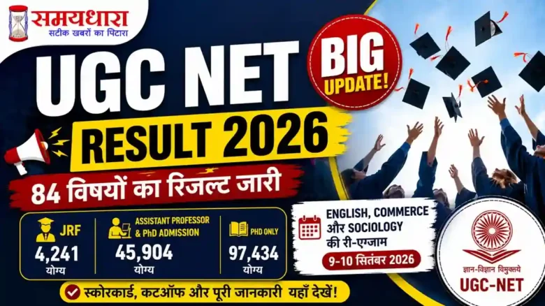UGC NET Result 2026 84 विषयों का रिजल्ट और JRF